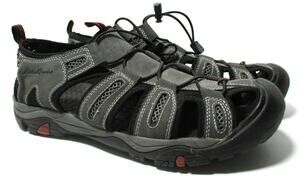 Eddie Bauer Men's Gray Leather Sport Hiking Sandals Size 12